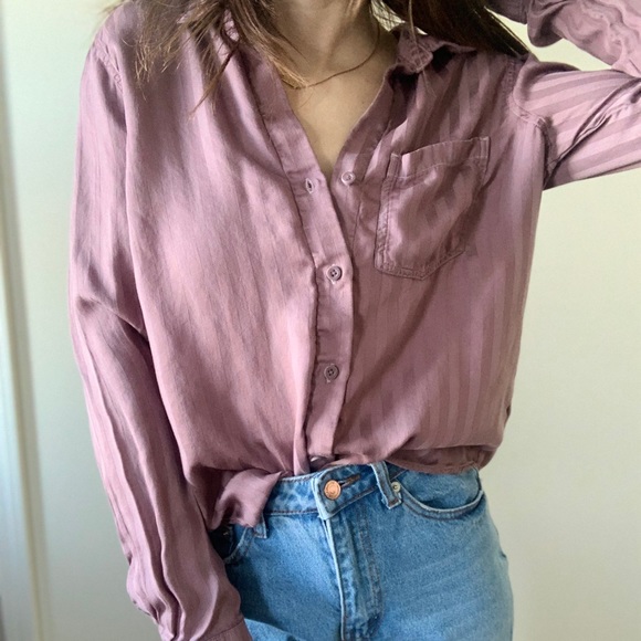 Cloth & Stone Purple Button up Anthropology - Picture 9 of 15